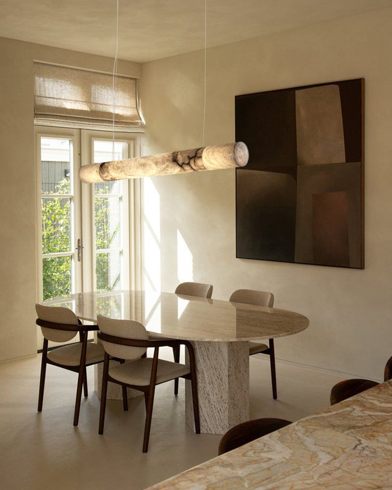 Minimalist Long Cord Ceiling Pendant Alabaster Lighting | 120/150cm Length
