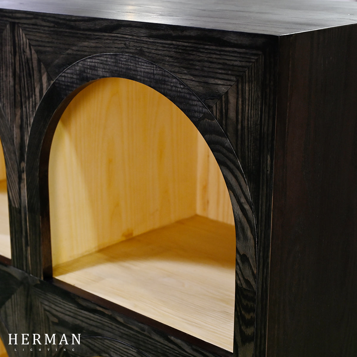 Hattie Arched Storage Cabinet  in Oak 60.75"W