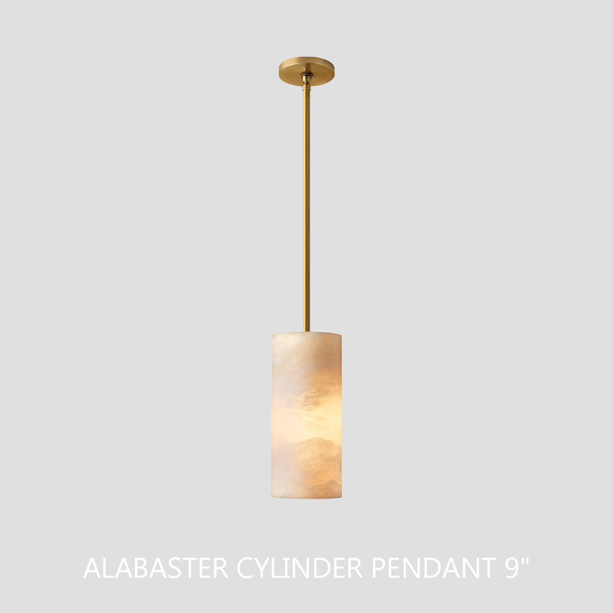 Hand Carved Alabaster Cylinder Pendent