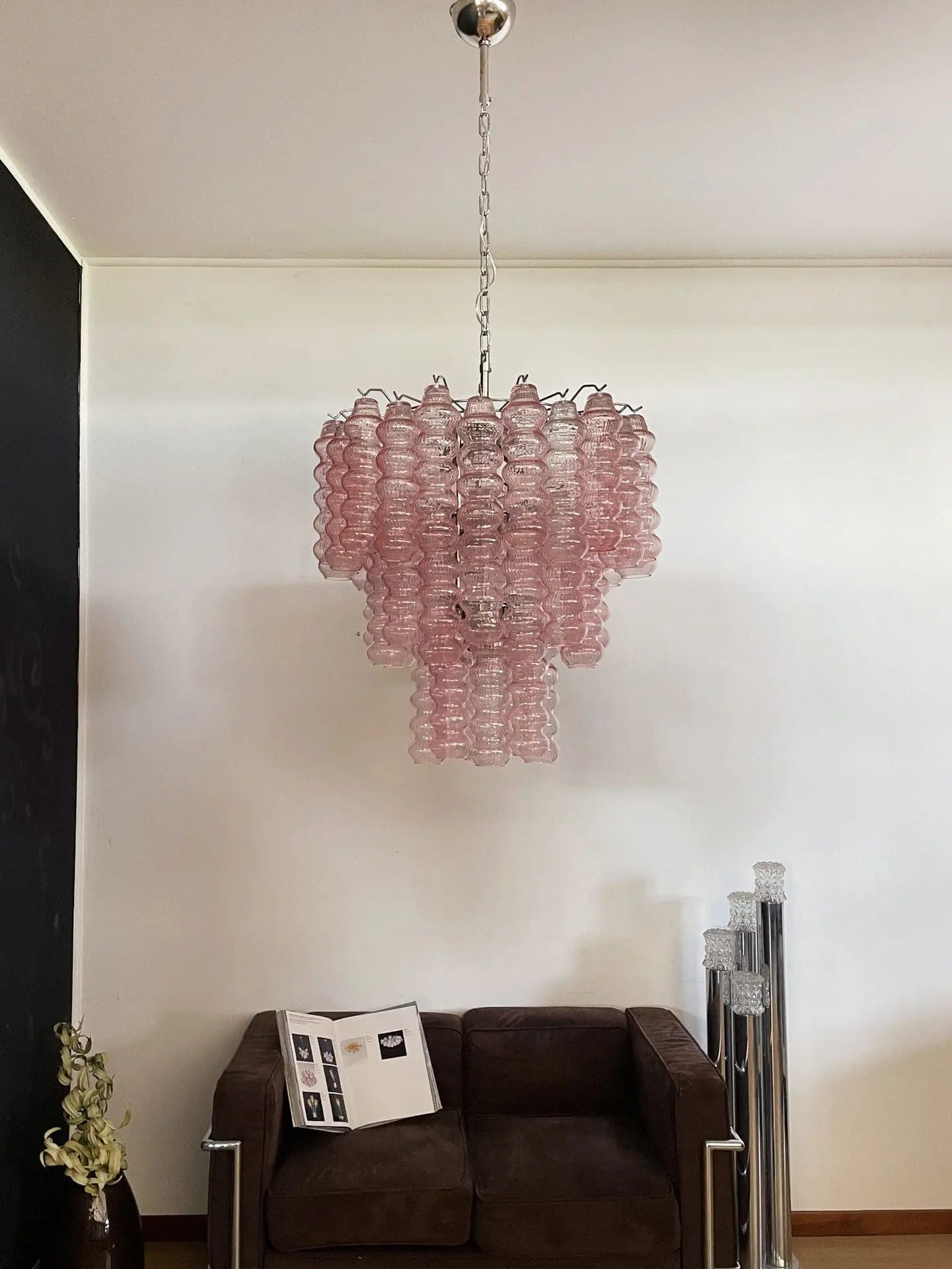 Murano Chandelier – Curva – Rosa – 48 tubes