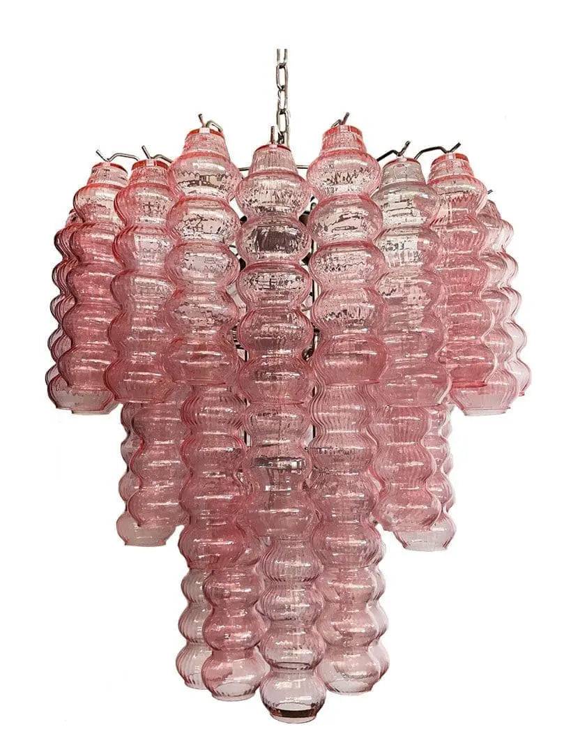 Murano Chandelier – Curva – Rosa – 48 tubes