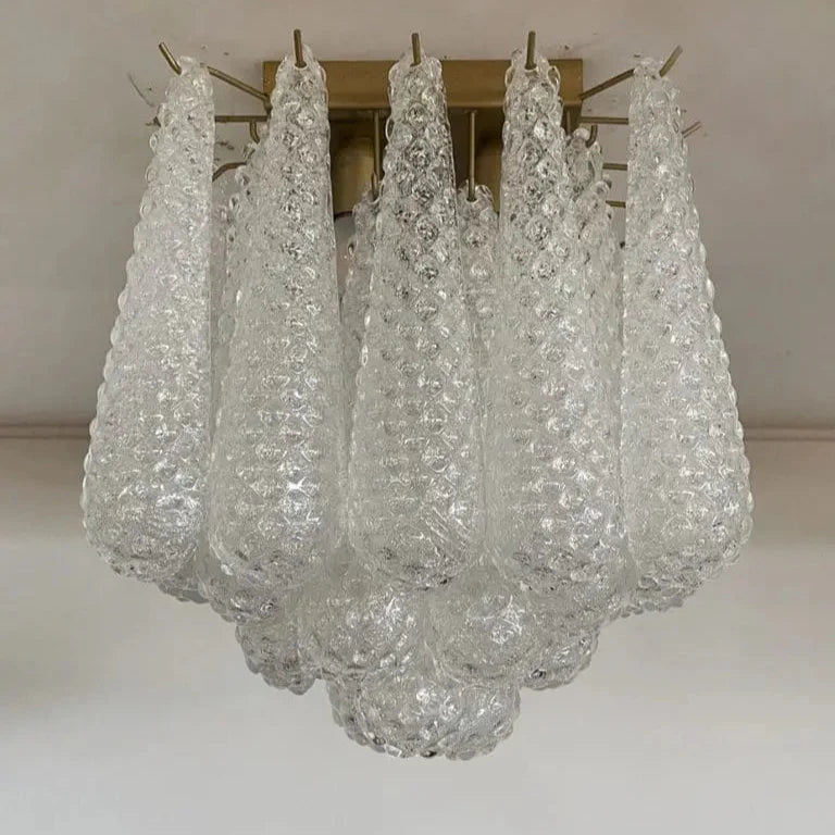 Murano Ceiling lamp – Drop – 32 glasses – Transparent
