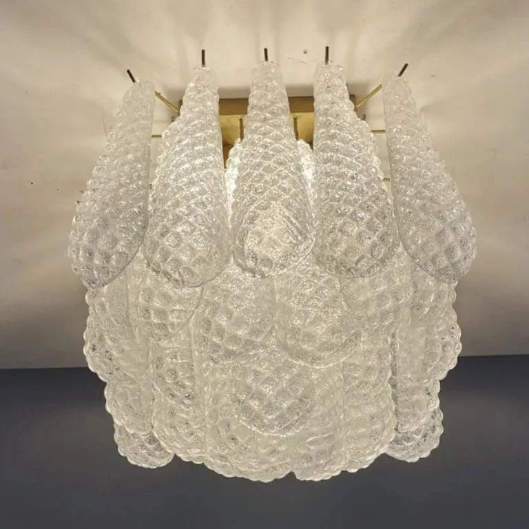 Murano Ceiling lamp – Drop – 32 glasses – Transparent