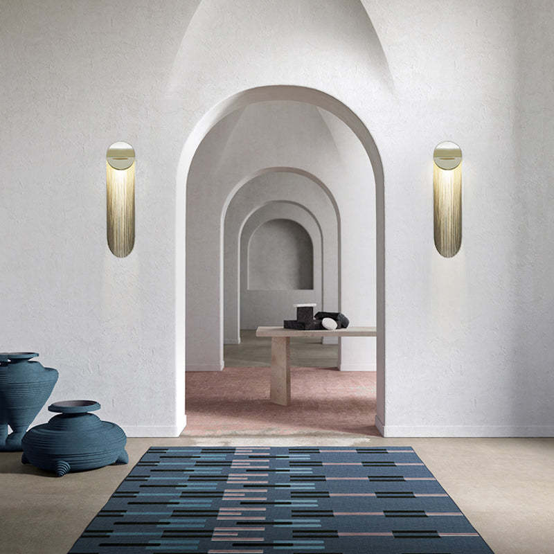 Modern Arcs Chain Tassel Wall Sconce