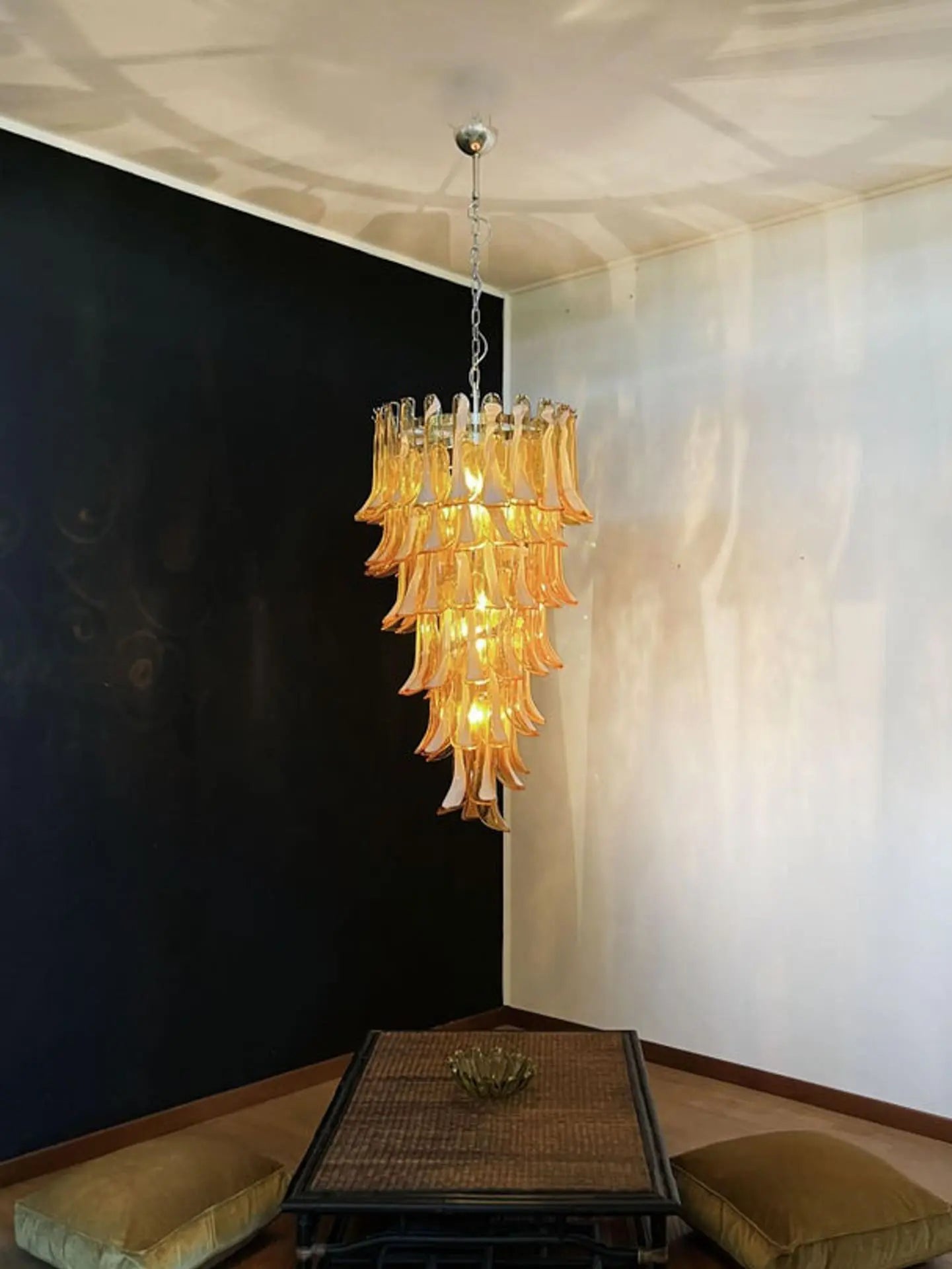Murano Chandelier – 83 petals – Caramel