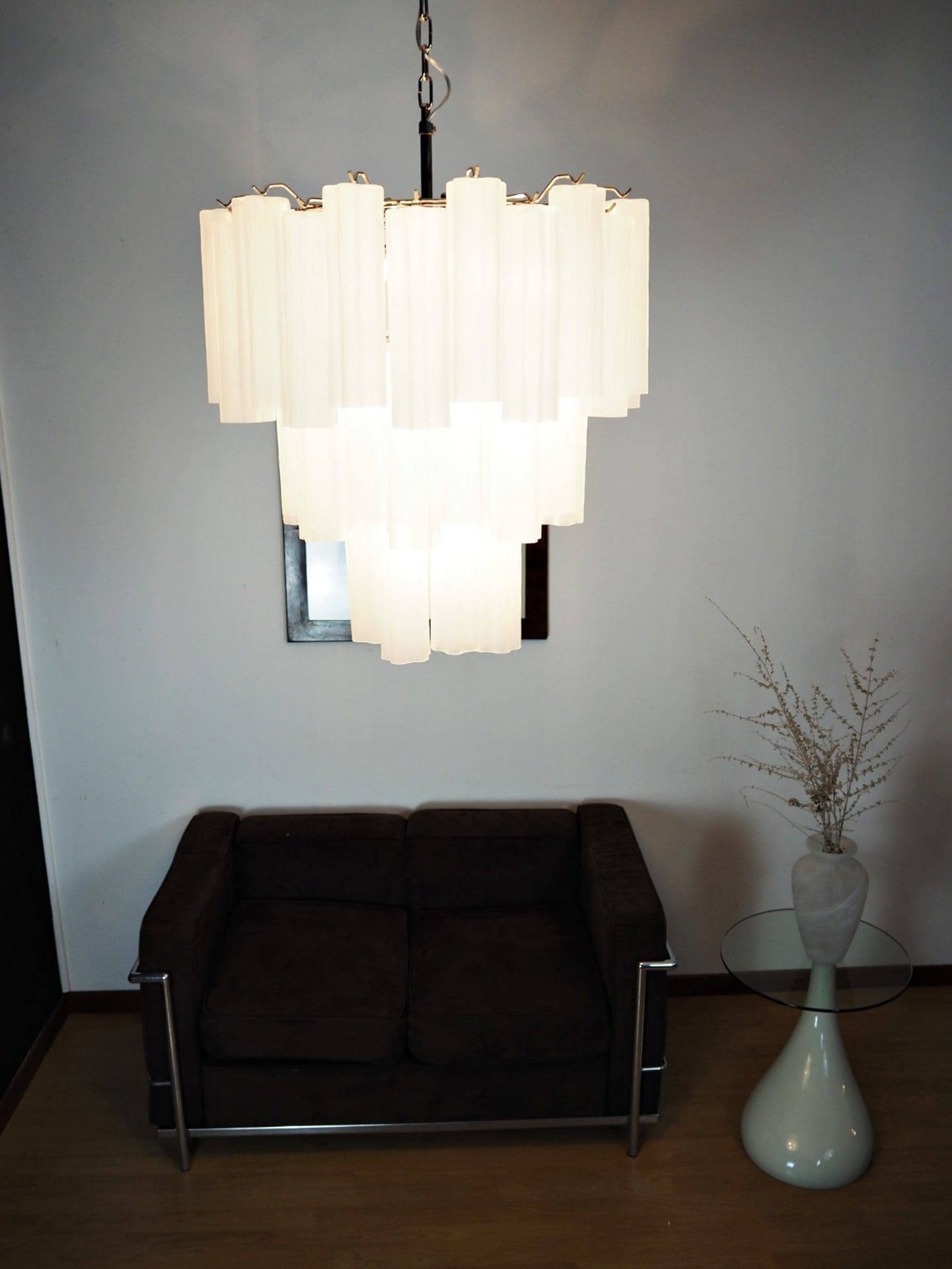 Murano Chandelier – 48 tubes – matte white