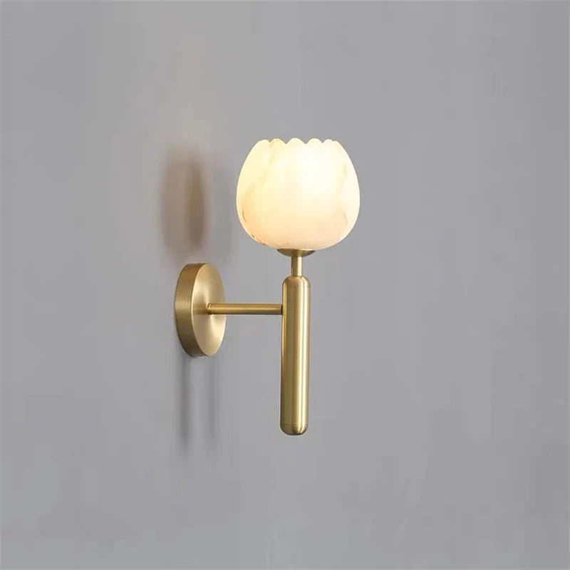 Alabaster Globe Wall Sconce For Bedroom