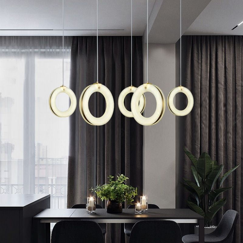 Alabaster Toroid Staircase Chandelier