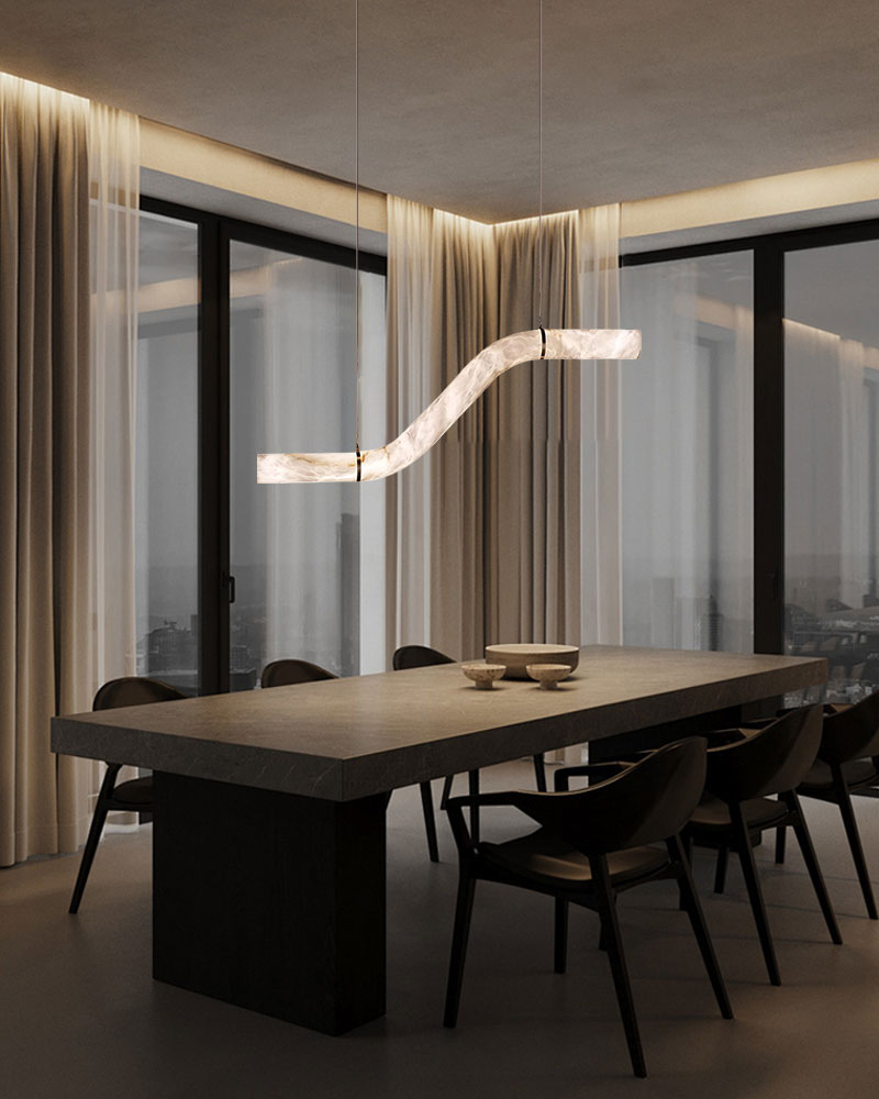 Minimalist Long Cord Ceiling Pendant Alabaster Lighting | 120/150cm Length