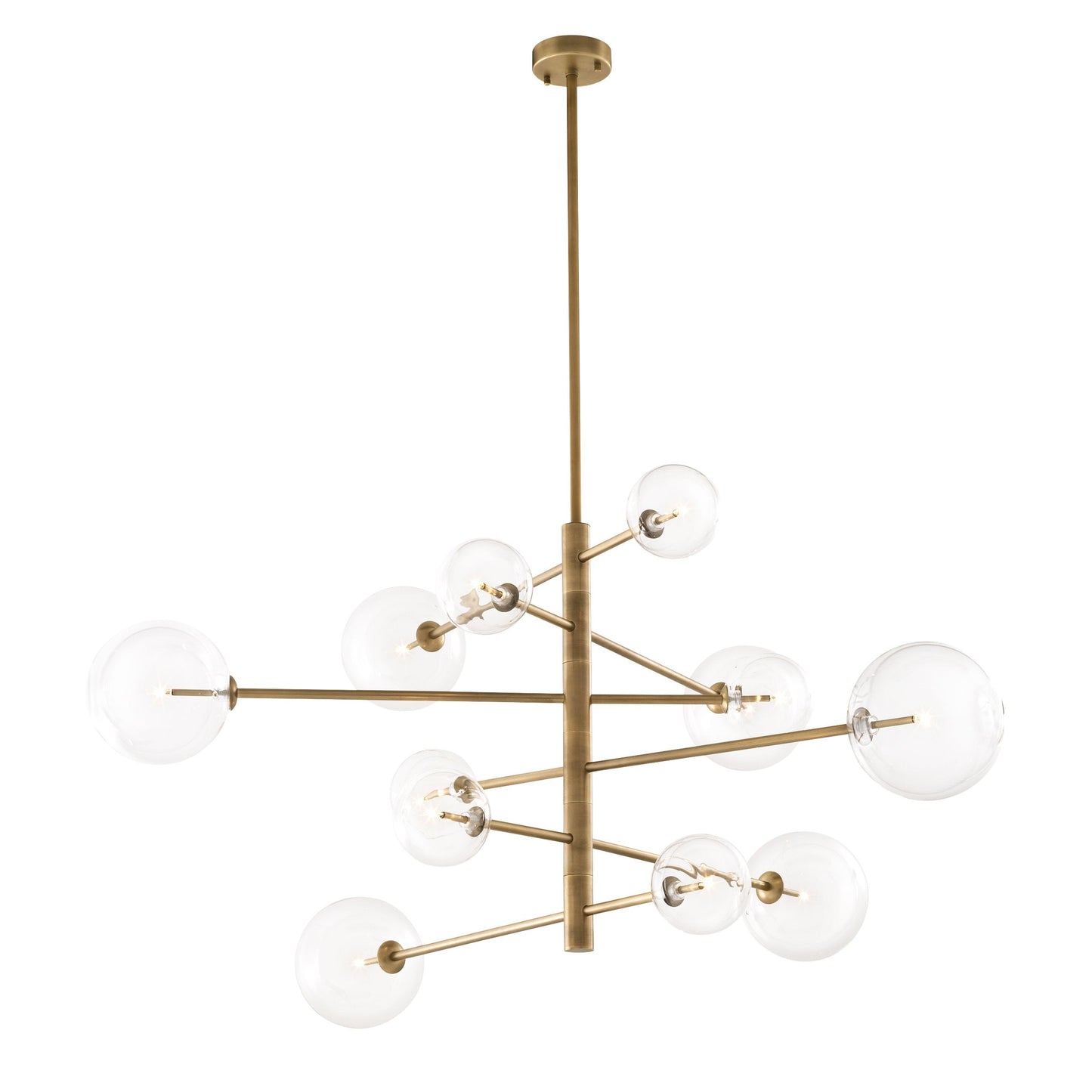 Argento Modern Brass Chandelier [S/L] - [Brass/Nickel]