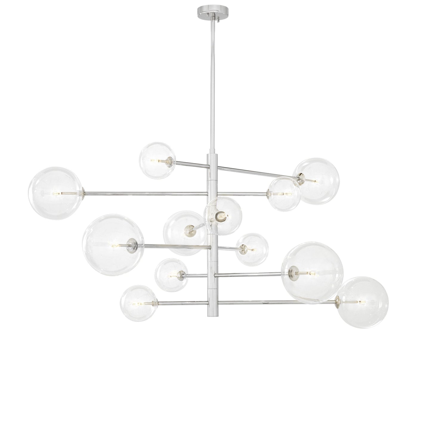 Argento Modern Brass Chandelier [S/L] - [Brass/Nickel]