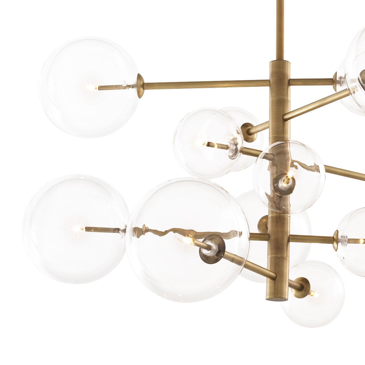 Argento Modern Brass Chandelier [S/L] - [Brass/Nickel]