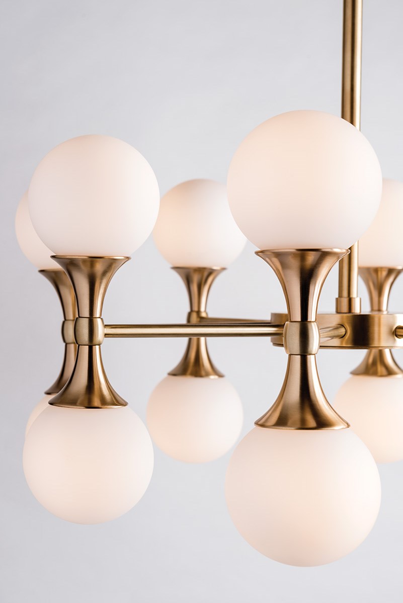 Astoria Modern Brass Chandelier - 3316-AGB-CE - Hudson Valley