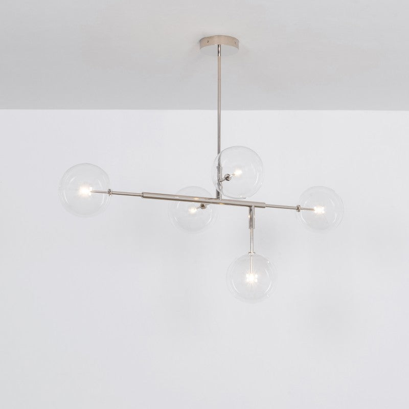 Axis 5-Light Modern Brass Chandelier - Schwung