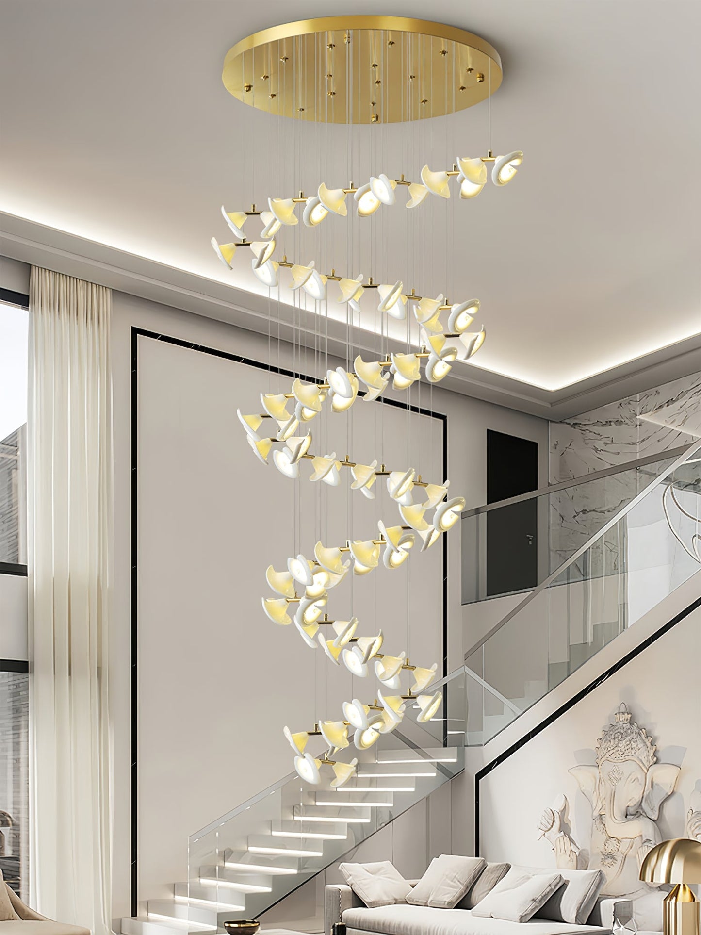 Blossom Double Horn Chandelier
