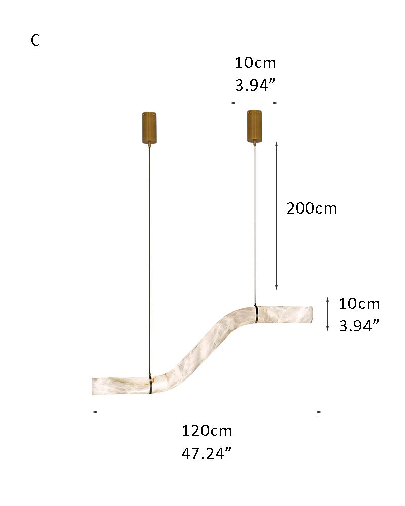 Minimalist Long Cord Ceiling Pendant Alabaster Lighting | 120/150cm Length