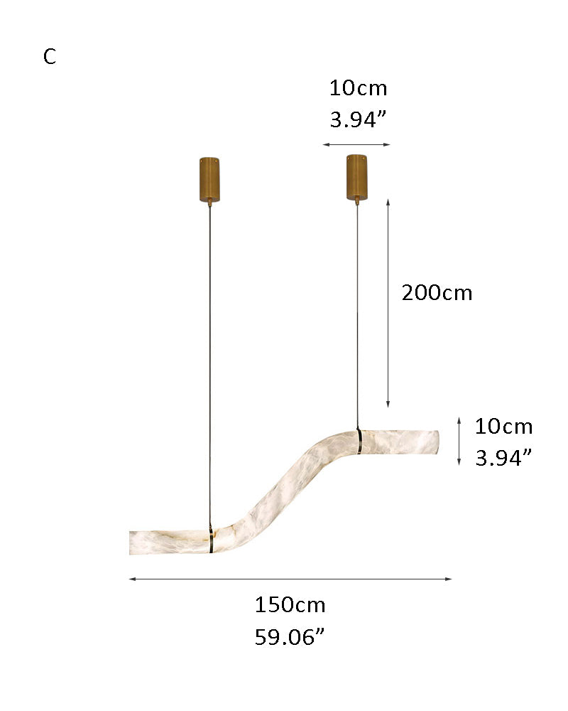 Minimalist Long Cord Ceiling Pendant Alabaster Lighting | 120/150cm Length