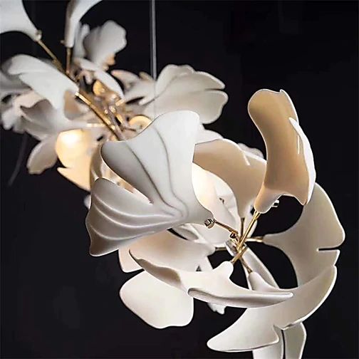 Ceramic Ginkgo Branch Chandelier D