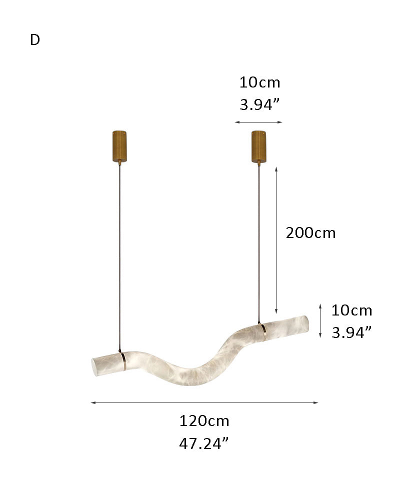 Minimalist Long Cord Ceiling Pendant Alabaster Lighting | 120/150cm Length