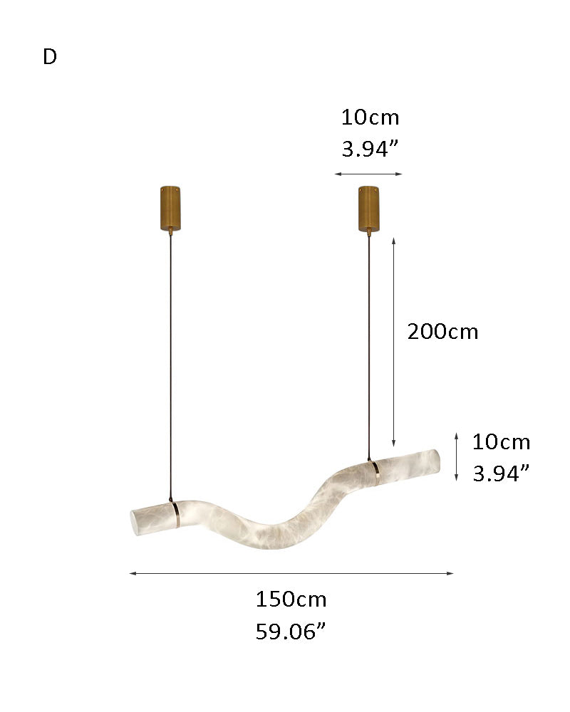 Minimalist Long Cord Ceiling Pendant Alabaster Lighting | 120/150cm Length