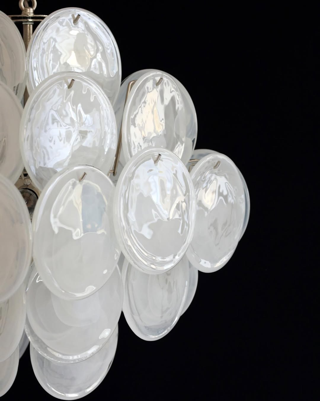 Murano Chandelier 36 White Disks