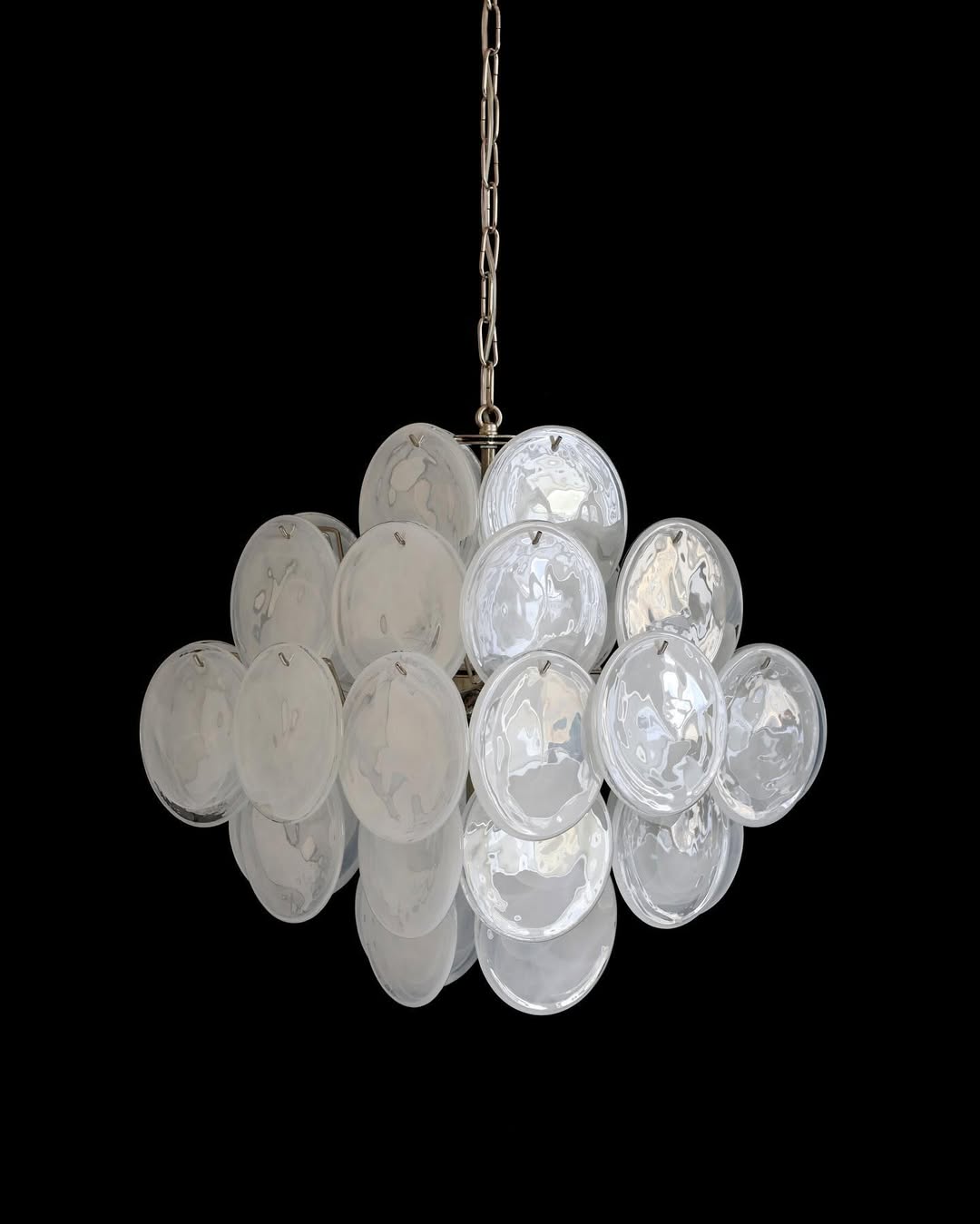 Murano Chandelier 36 White Disks