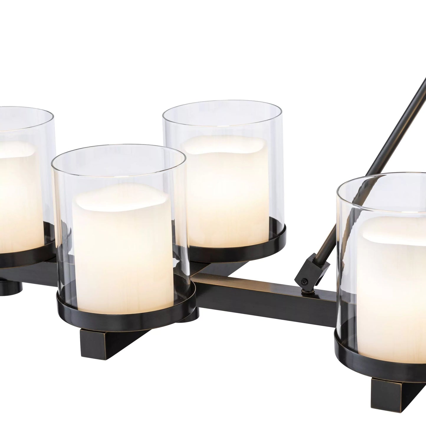 Donovan Modern Brass Chandelier (Antique Brass/Bronze Finish/Clear Glass)