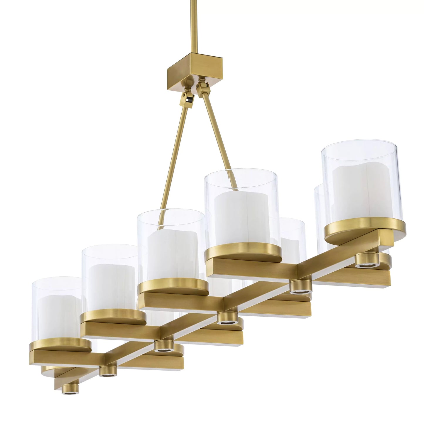 Donovan Modern Brass Chandelier (Antique Brass/Bronze Finish/Clear Glass)