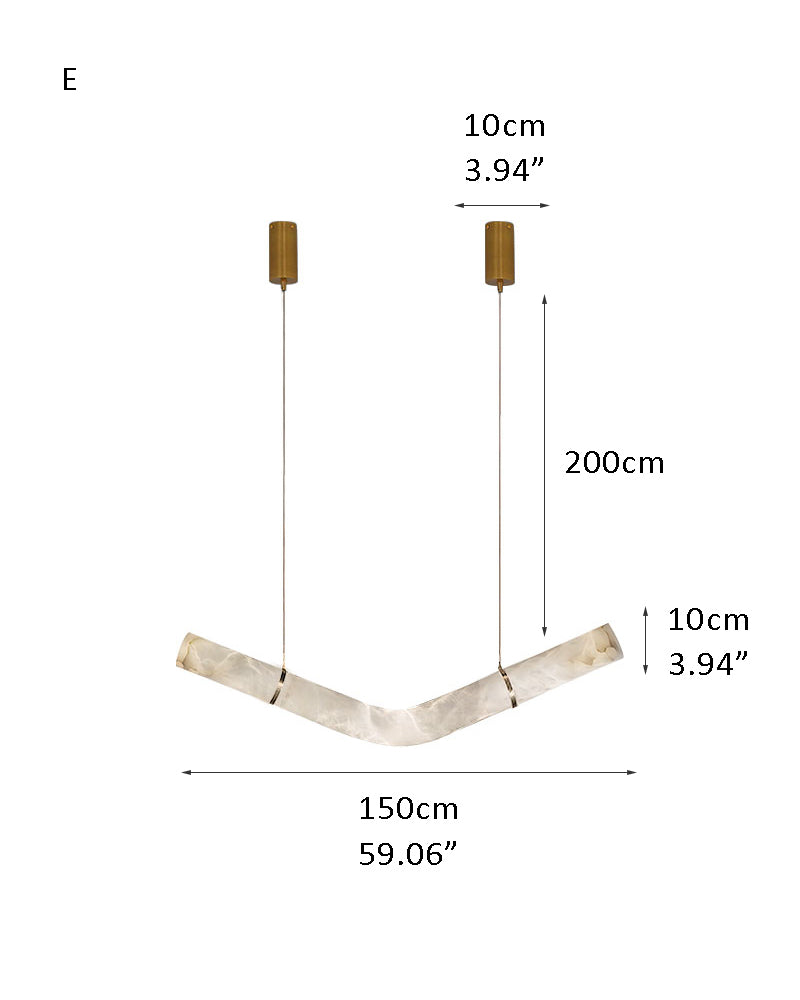 Minimalist Long Cord Ceiling Pendant Alabaster Lighting | 120/150cm Length