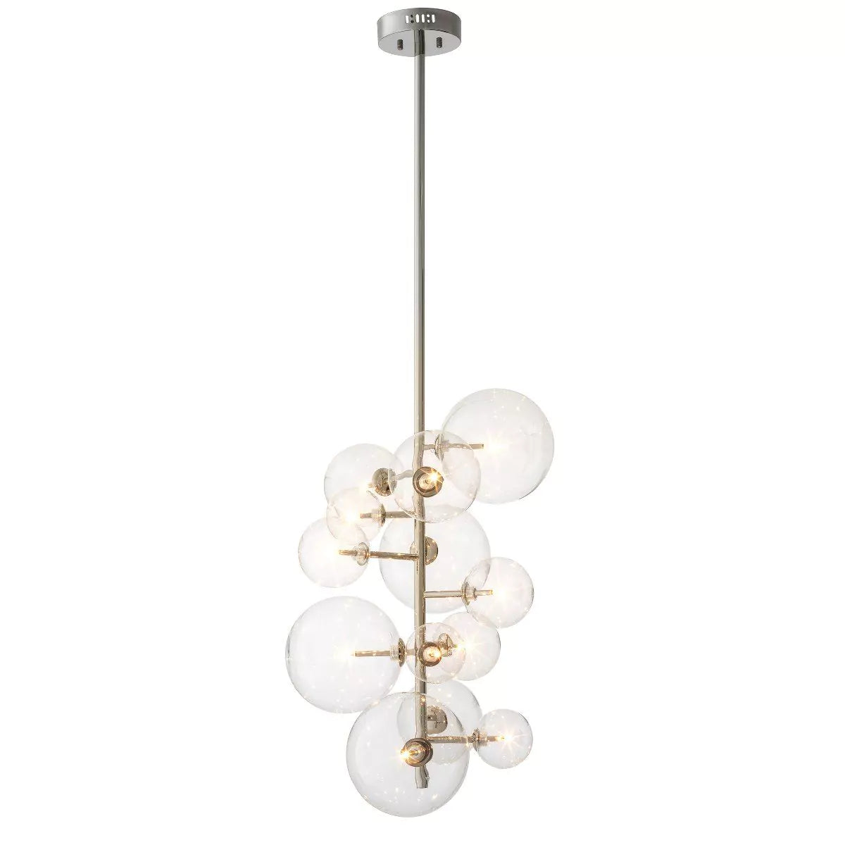 Ezra Modern Brass Chandelier [Antique Brass/Nickel/Bronze/Clear Glass) 