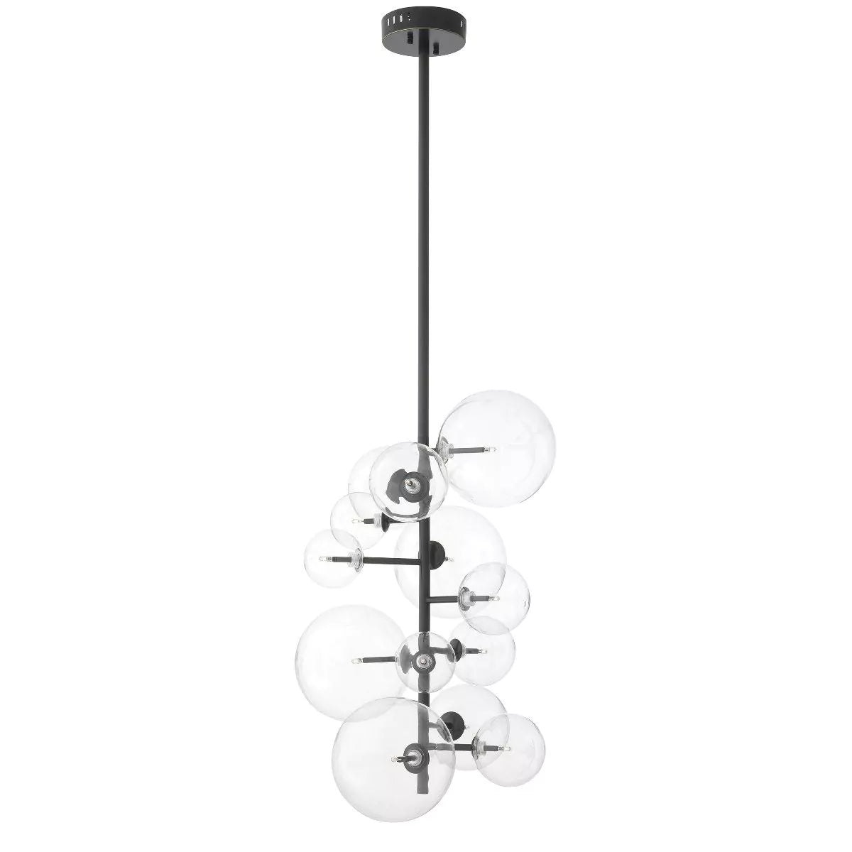 Ezra Modern Brass Chandelier [Antique Brass/Nickel/Bronze/Clear Glass) 