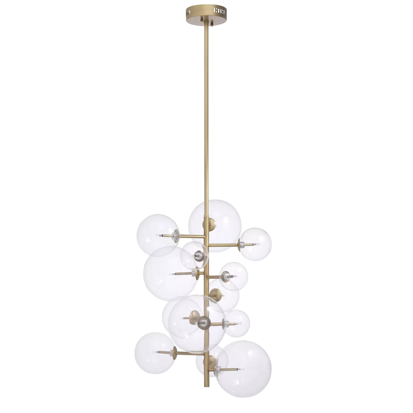 Ezra Modern Brass Chandelier [Antique Brass/Nickel/Bronze/Clear Glass) 