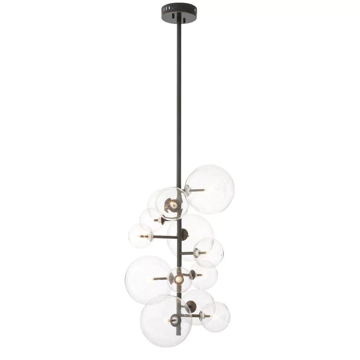 Ezra Modern Brass Chandelier [Antique Brass/Nickel/Bronze/Clear Glass) 