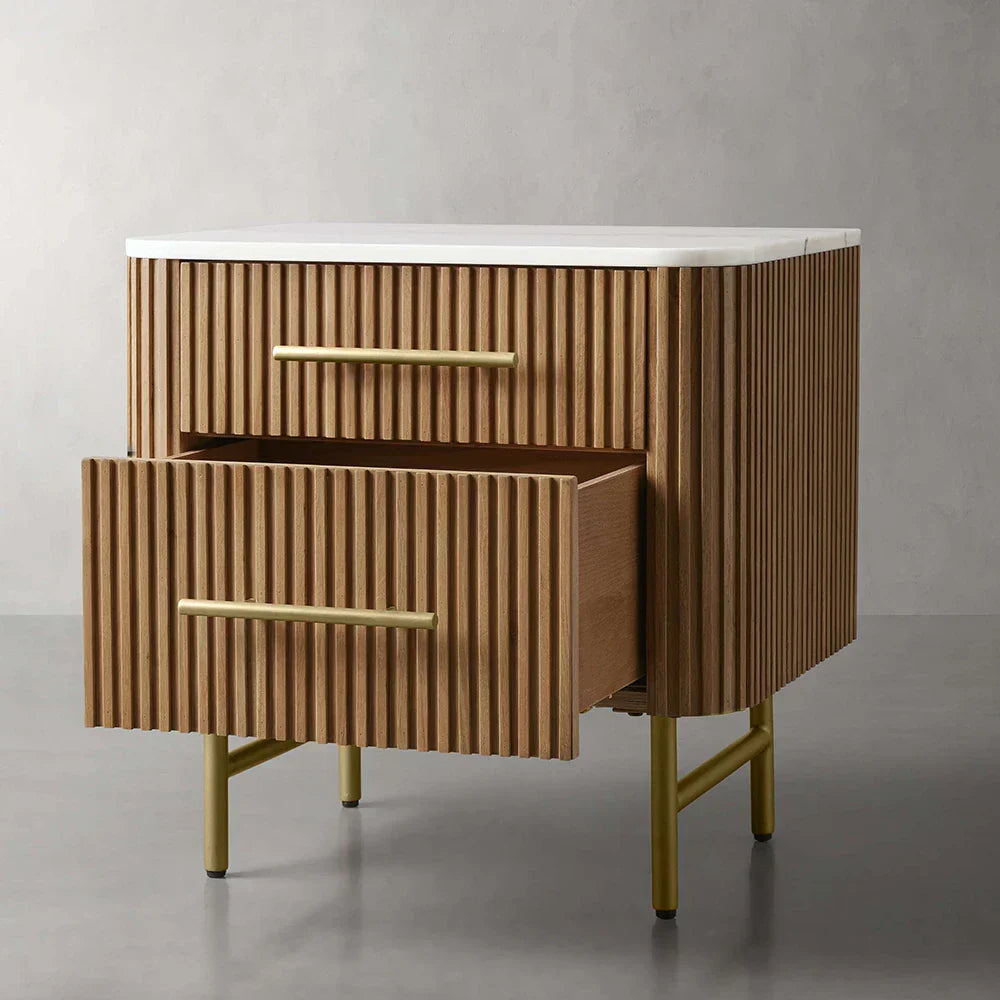 Arden Closed Nightstand in Oak