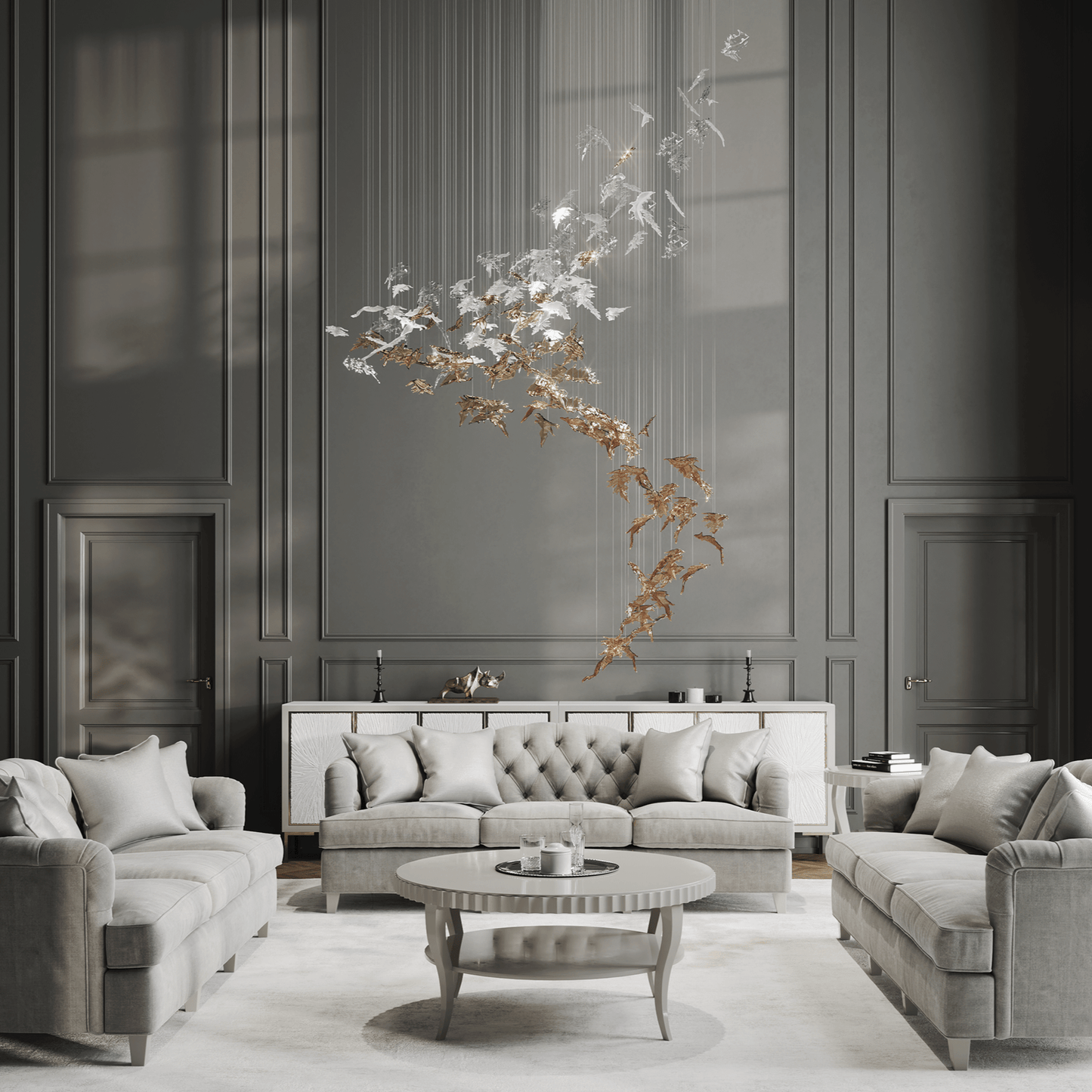 Flying Leaves Chandelier