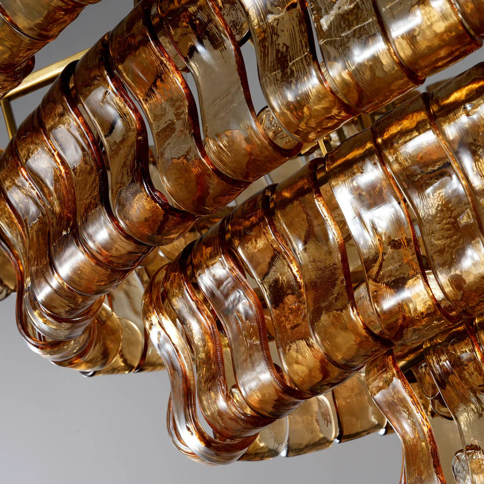 Amor Glass Oval Chandelier 54"W/65"W