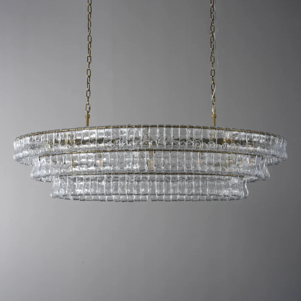 Amor Glass Oval Chandelier 54"W/65"W