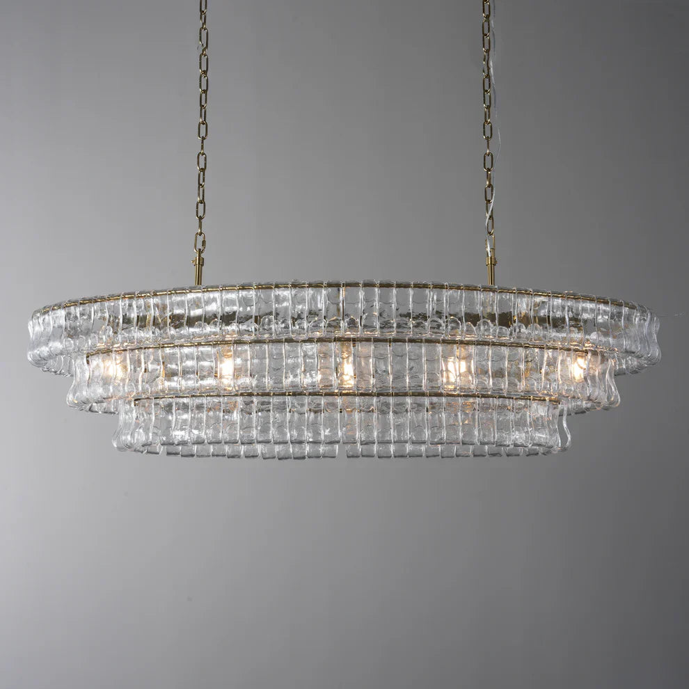 Amor Glass Oval Chandelier 54"W/65"W