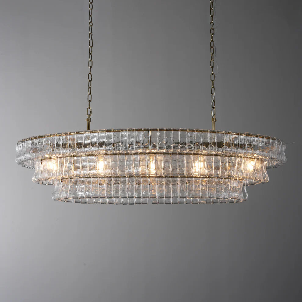 Amor Glass Oval Chandelier 54"W/65"W