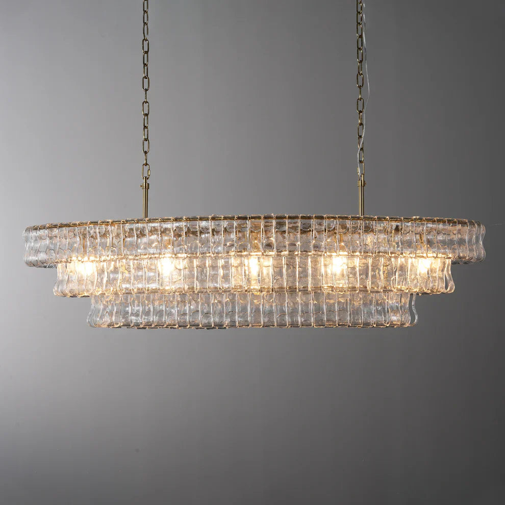 Amor Glass Oval Chandelier 54"W/65"W