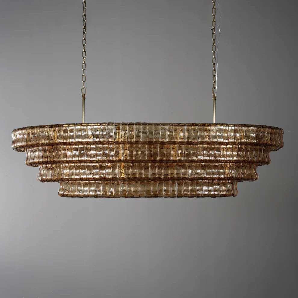 Amor Glass Oval Chandelier 54"W/65"W
