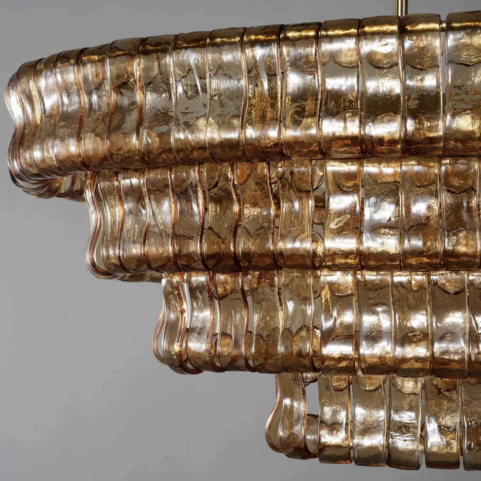 Amor Glass Oval Chandelier 54"W/65"W