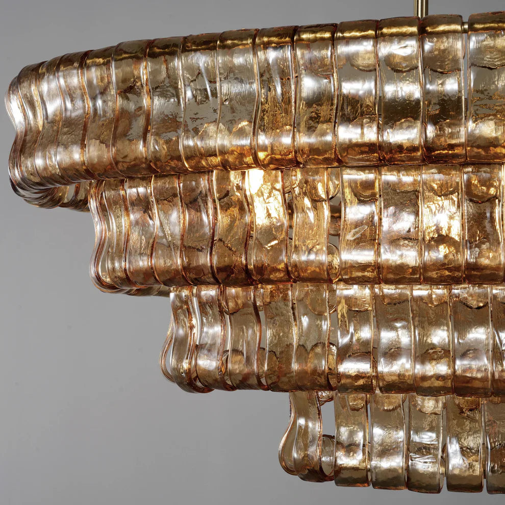 Amor Glass Oval Chandelier 54"W/65"W