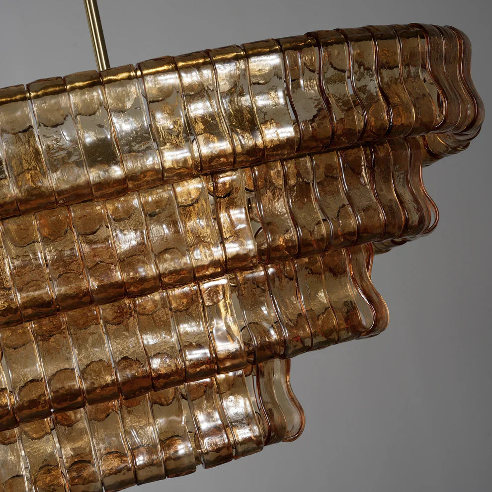 Amor Glass Oval Chandelier 54"W/65"W