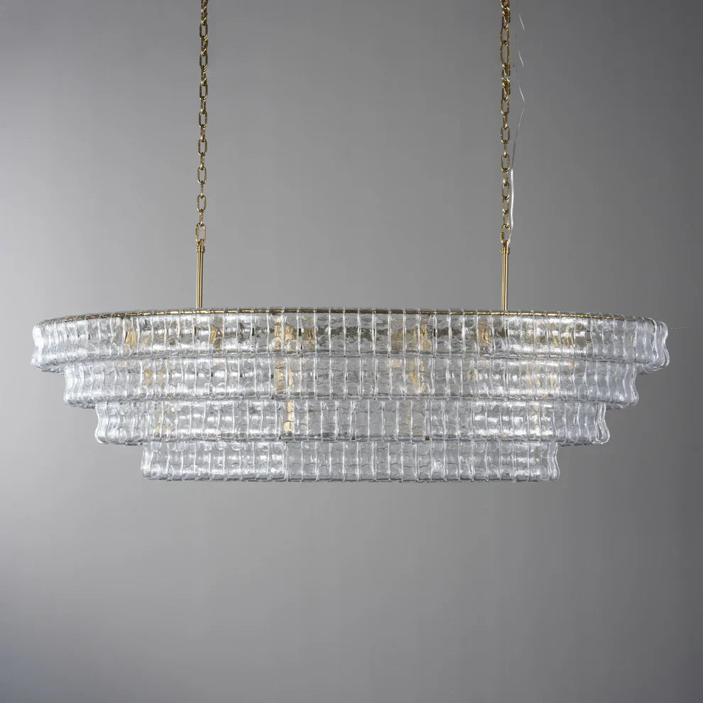 Amor Glass Oval Chandelier 54"W/65"W