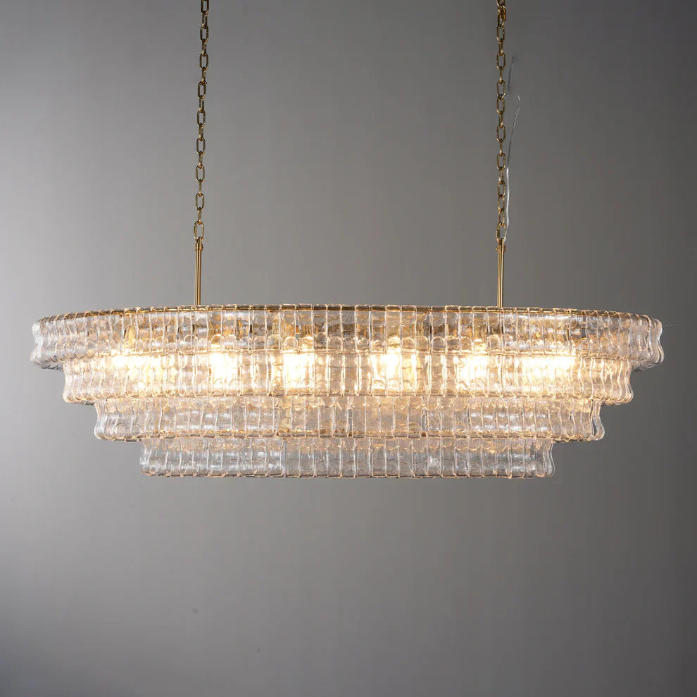 Amor Glass Oval Chandelier 54"W/65"W