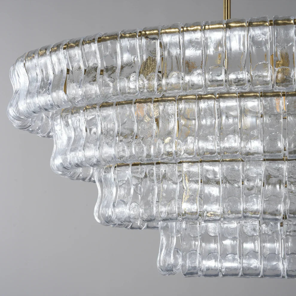 Amor Glass Oval Chandelier 54"W/65"W