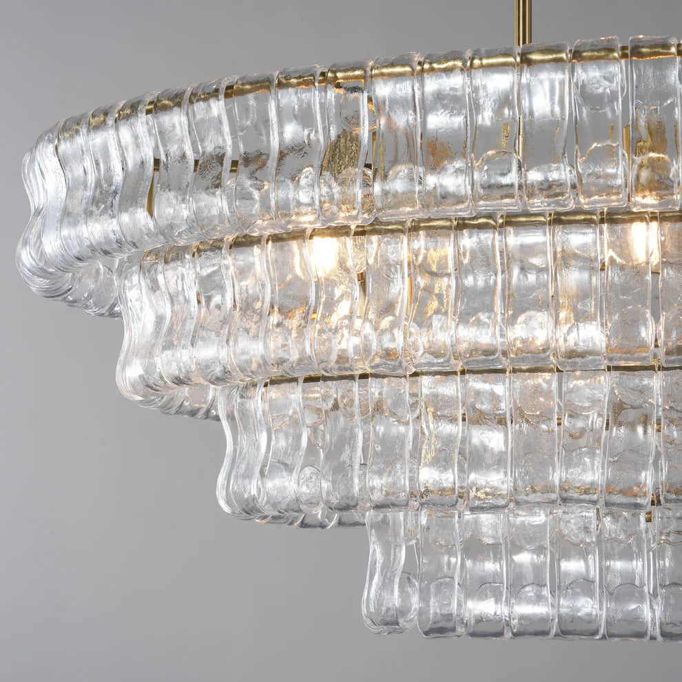 Amor Glass Oval Chandelier 54"W/65"W