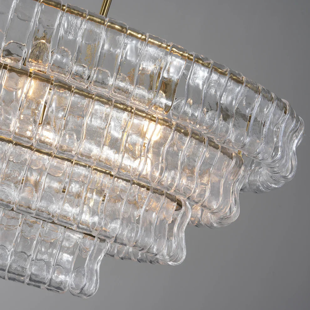 Amor Glass Oval Chandelier 54"W/65"W