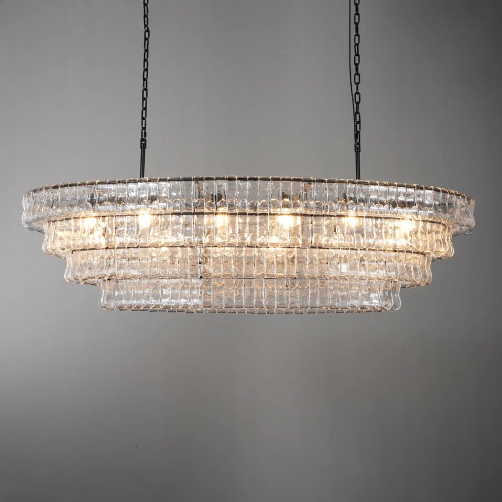 Amor Glass Oval Chandelier 54"W/65"W